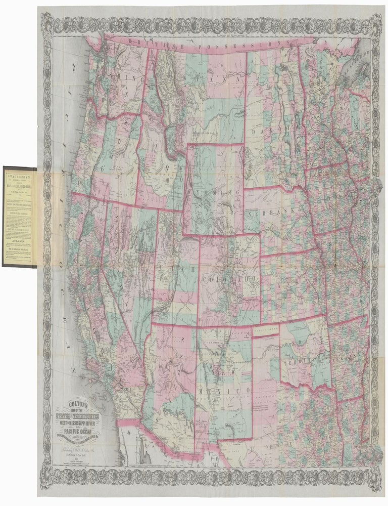 Item #9348 Colton’s Map of the States and Territories West of the Mississippi River to the Pacific Ocean Showing the Overland Routes, Projected Rail Road Lines &c. G. W. Colton, C B.