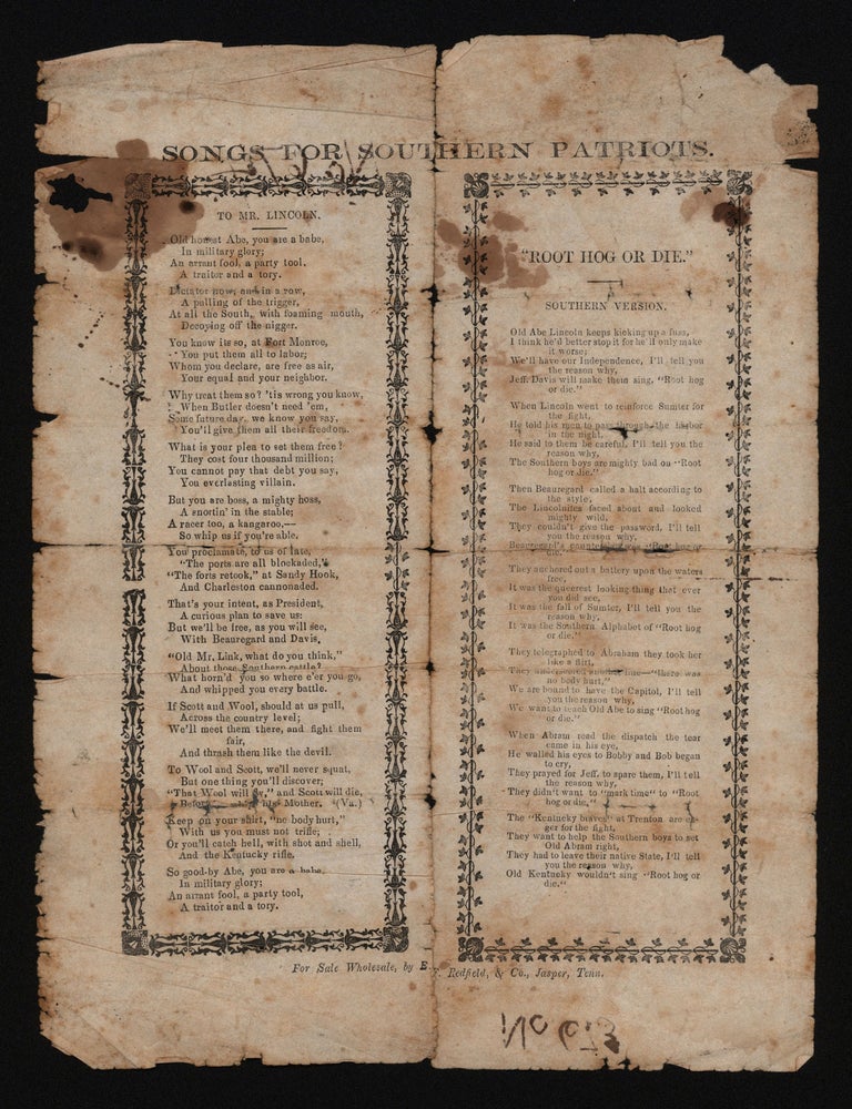 Item #9370 Songs For Southern Patriots.