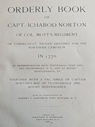 Item #9475 Orderly Book of Capt. Ichabod Norton of Col. Mott’s Regiment of Connecticut Troops...