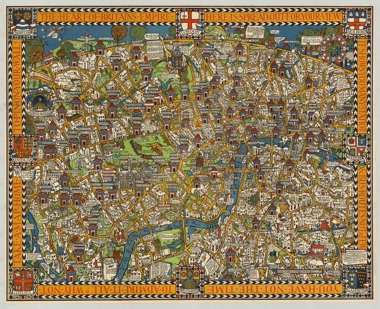 Item #9479 The Wonderground Map of London Town. MacDonald Gill.