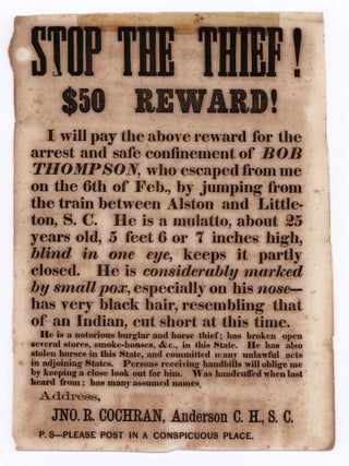 Item #9602 STOP THE THIEF! $50 REWARD! I will pay the above reward for the arrest and safe...