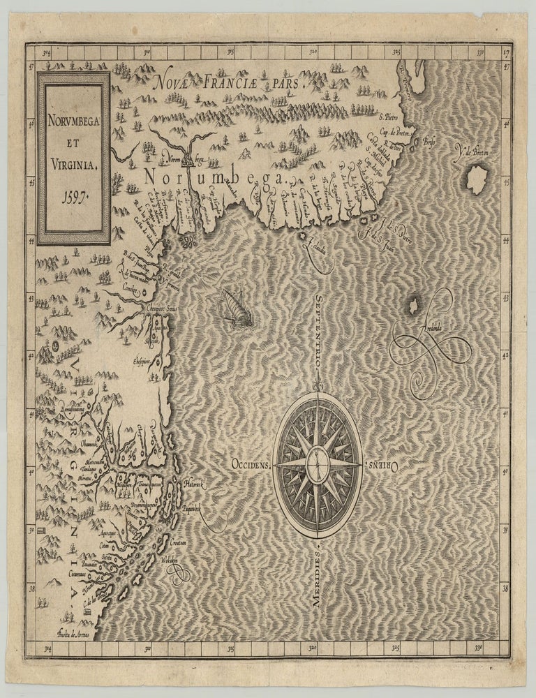 Item #9618 Norumbega et Virginia. Cornelis Van Wytfliet.
