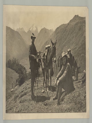 Item #9634 [Original photograph of Albert Bumstead surveying the Andes during one of the Peruvian...
