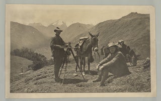 Item #9634 [Original photograph of Albert Bumstead surveying the Andes during one of the Peruvian...