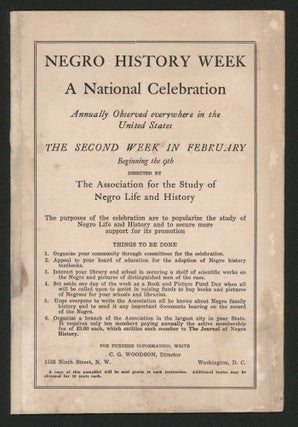 Item #9644 Negro History Week A National Celebration Annually Observed Everywhere in the United...