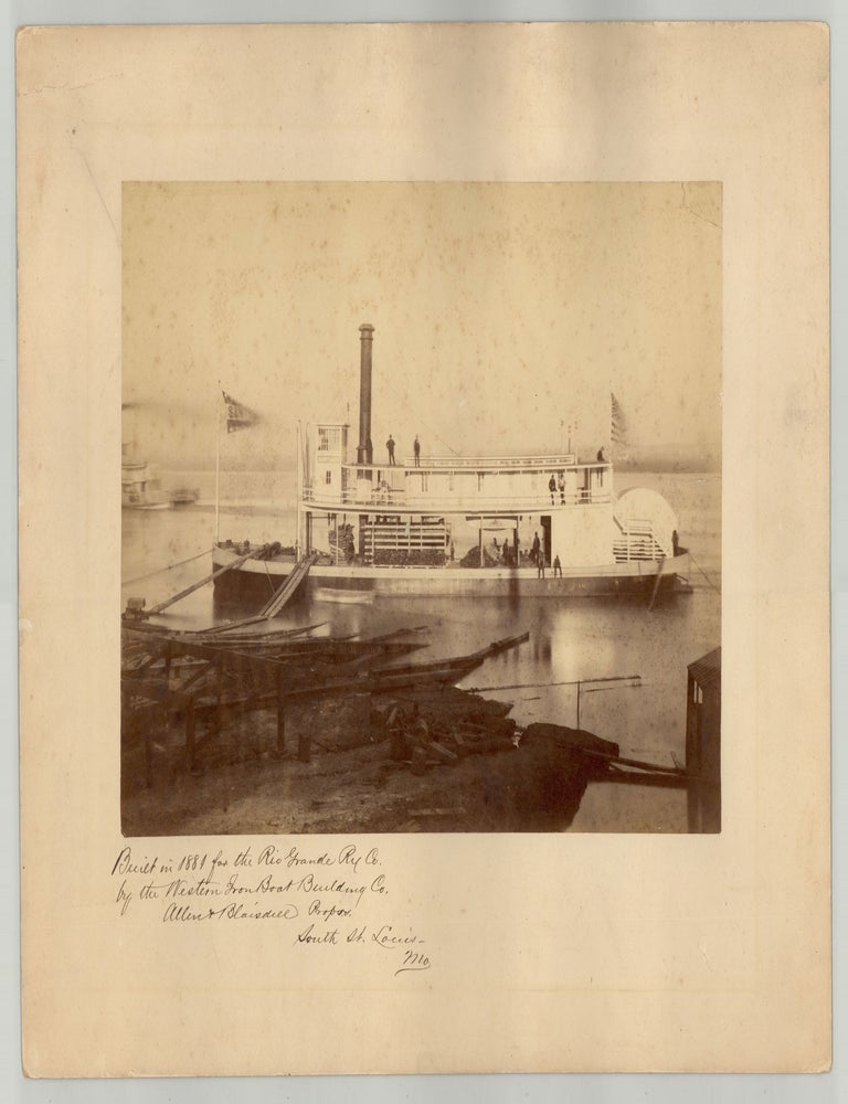 Item #9704 [Large format photograph of the Steamboat Santiago built in South St. Louis for the Rio Grande Railway Company.]