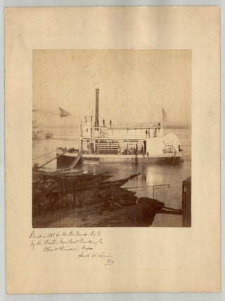 Item #9704 [Large format photograph of the Steamboat Santiago built in South St. Louis for the...