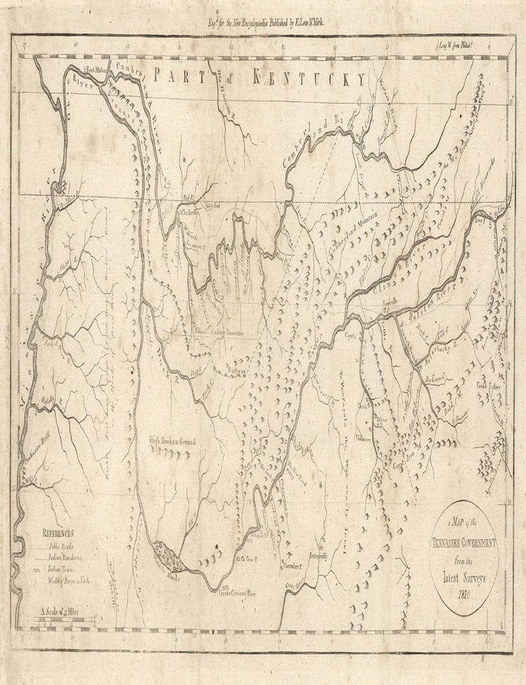 Item #9733 Map of the Tennassee Government From the Latest Surveys. John Payne.
