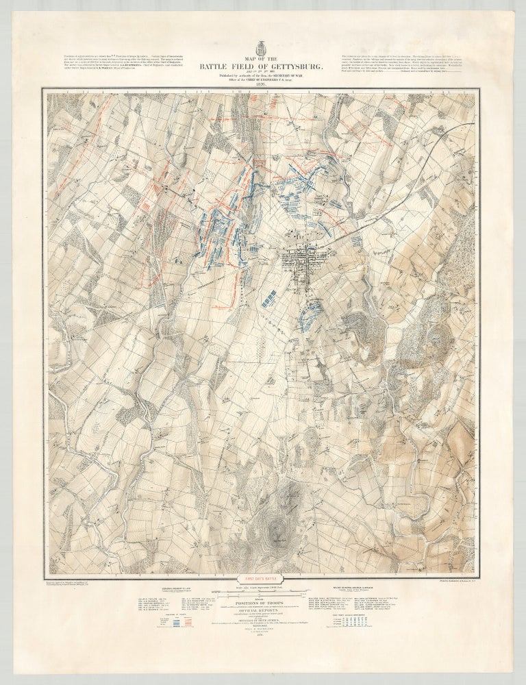 Item #9770 Map of the Battle Field of Gettysburg…First Day’s Battle…Second Day’s Battle…Third Day’s Battle. John B. Bachelder.