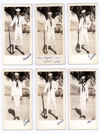Item #9800 [Lot of twelve real photo postcards of male African American naval recruits during...