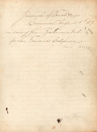 Item #9815 Journal of Travel &c. Commenced August 18th 1867 on sailing from Baltimore Md. for San...