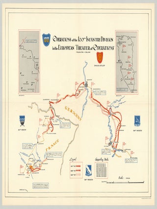 Item #9822 [Set of five World War II maps depicting the “Operations of the 100th Infantry...