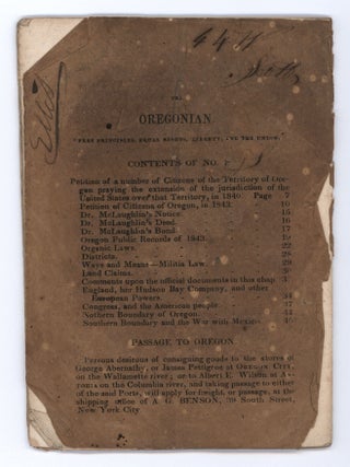 The Oregonian; or, History of the Oregon Territory: Containing the Laws of Oregon, with a description of the political condition of the country; as well as its climate, resources, soil, production, and progress in education, with a map.