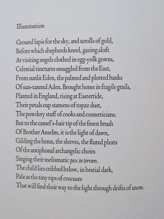 The Gehenna Florilegium : Poems by Anthony Hecht : Woodcuts by Leonard Baskin.